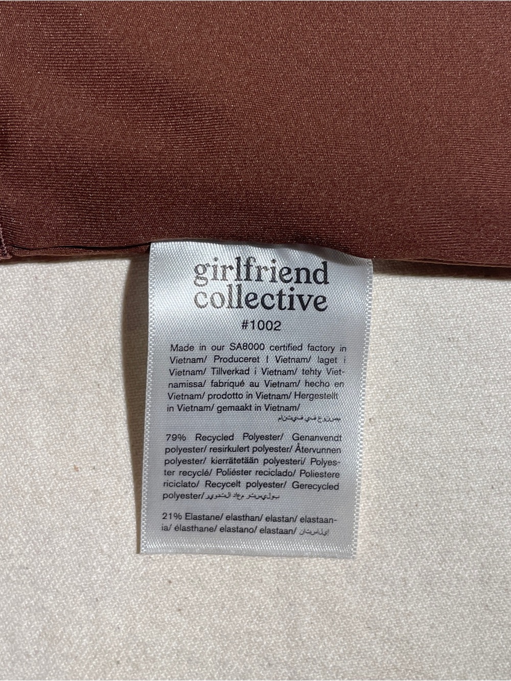 Girlfriend Collective Cafe Espresso Brown Paloma Racerback Sports Bra - Picture 8 of 8